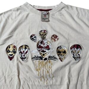 Vintage Y2K Skulls Heads Embroidered Southpole Style Tan Men’s Size XL Grunge